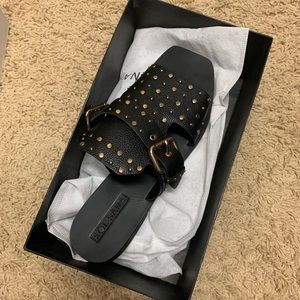 Sola Sana black studded slides